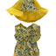 Yellow Floral Romper & Hat Set - 2 Piece