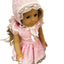 Vintage Pink Lace Dress Set With White Flowers - 4 Pieces