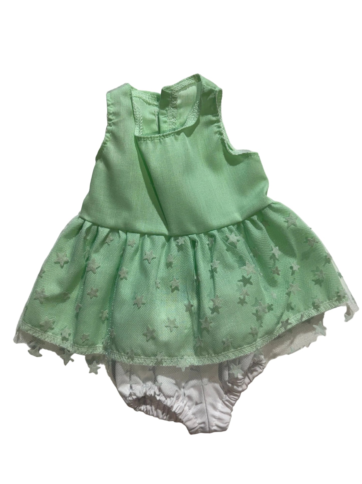 Green Star Tulle Dress & Bloomers - 2 Piece Set
