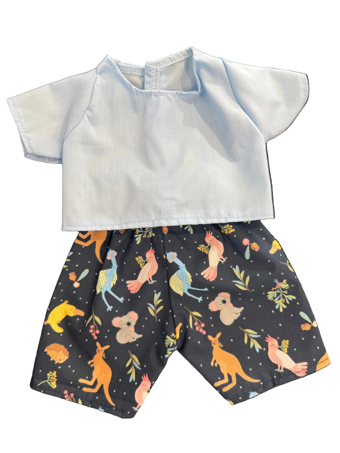 Pink or Blue Shirt & Australian Animal Blue Pant Set - 2 Piece
