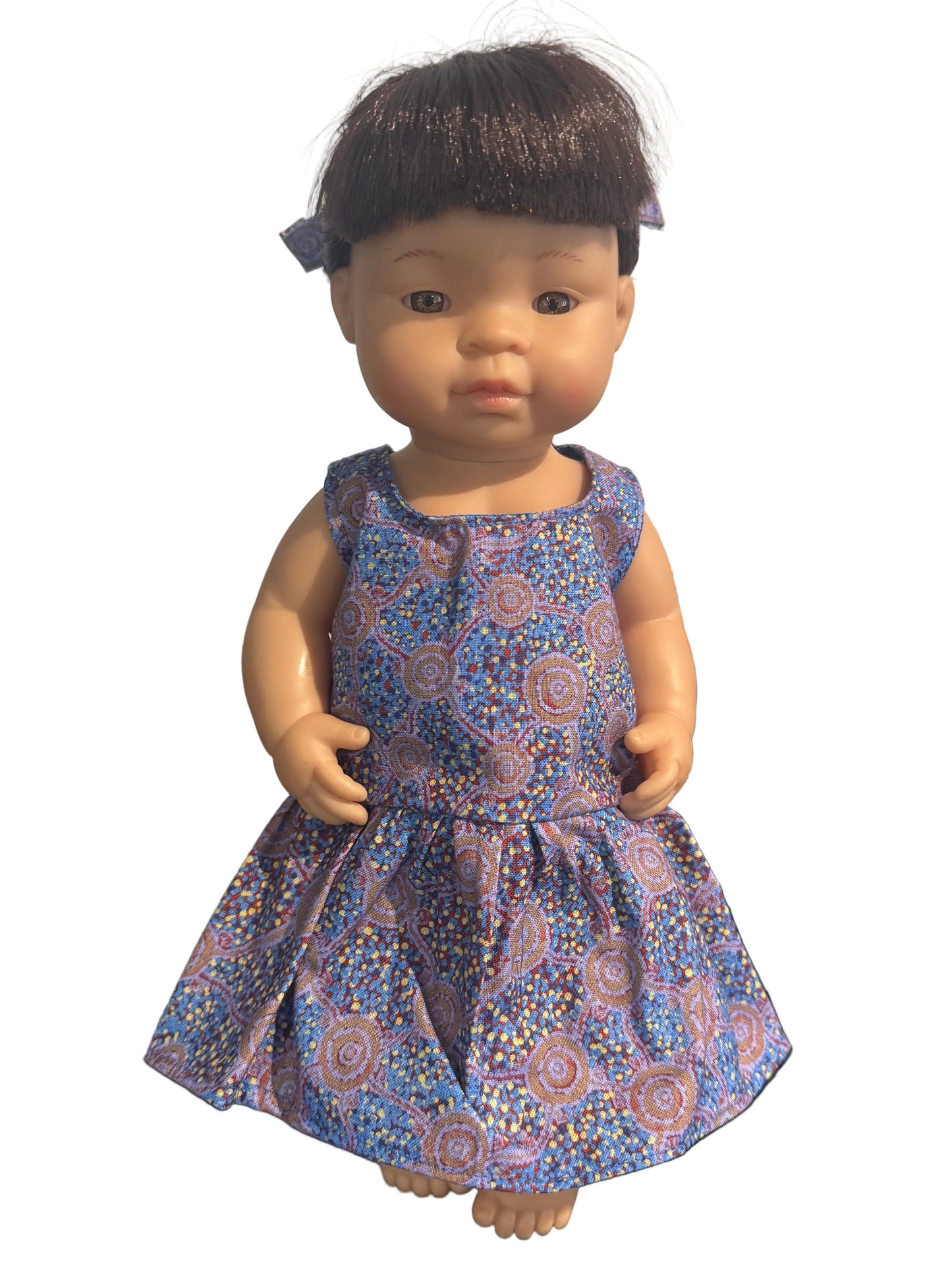 Indigenous Print Dress, Bloomers & Hair Accessory - 3 Piece Set