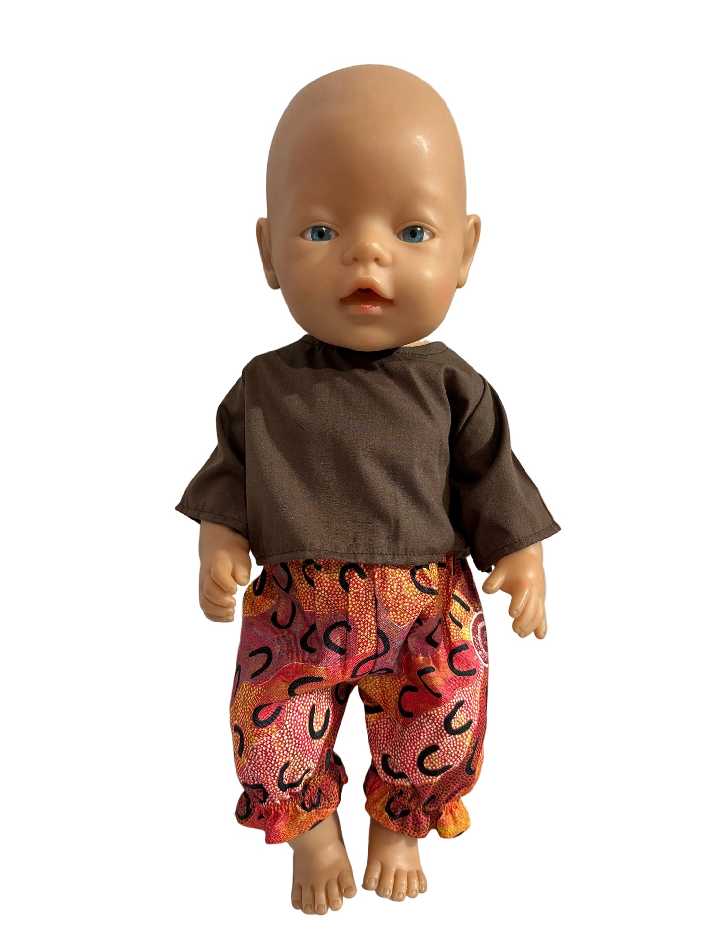 Indigenous Pattern Shirt & Ruffled Pant Set - 2 Piece