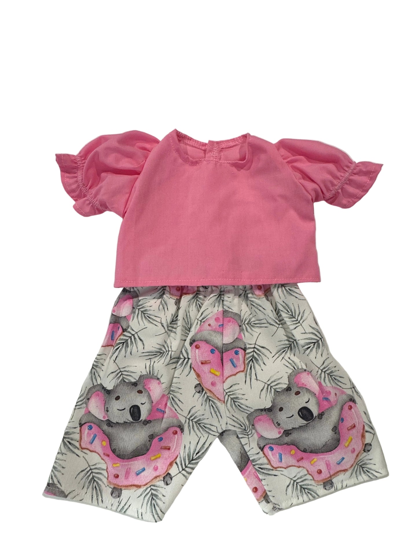 Pink Ruffled Shirt & Koala Pant Set - 2 Piece