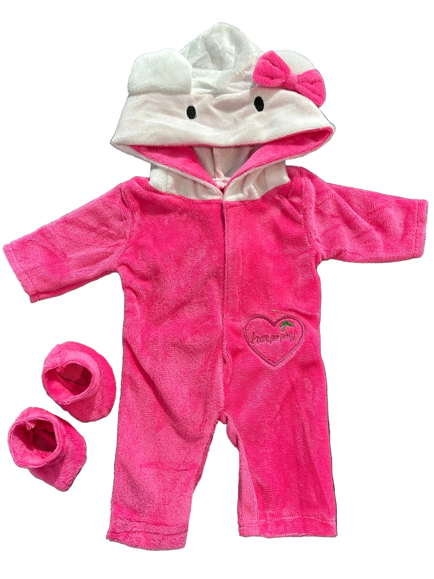 Plush Onesie with Hood & Booties - 2 Piece Set