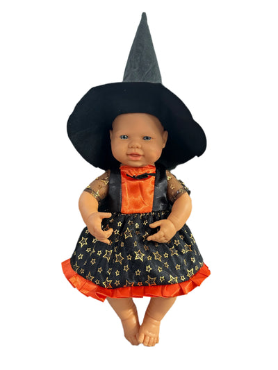Black & Orange Stars Witch Halloween Costume - 2 Piece Set