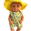 Yellow Floral Romper & Hat Set - 2 Piece