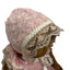 Vintage Pink Lace Dress Set With White Flowers - 4 Pieces