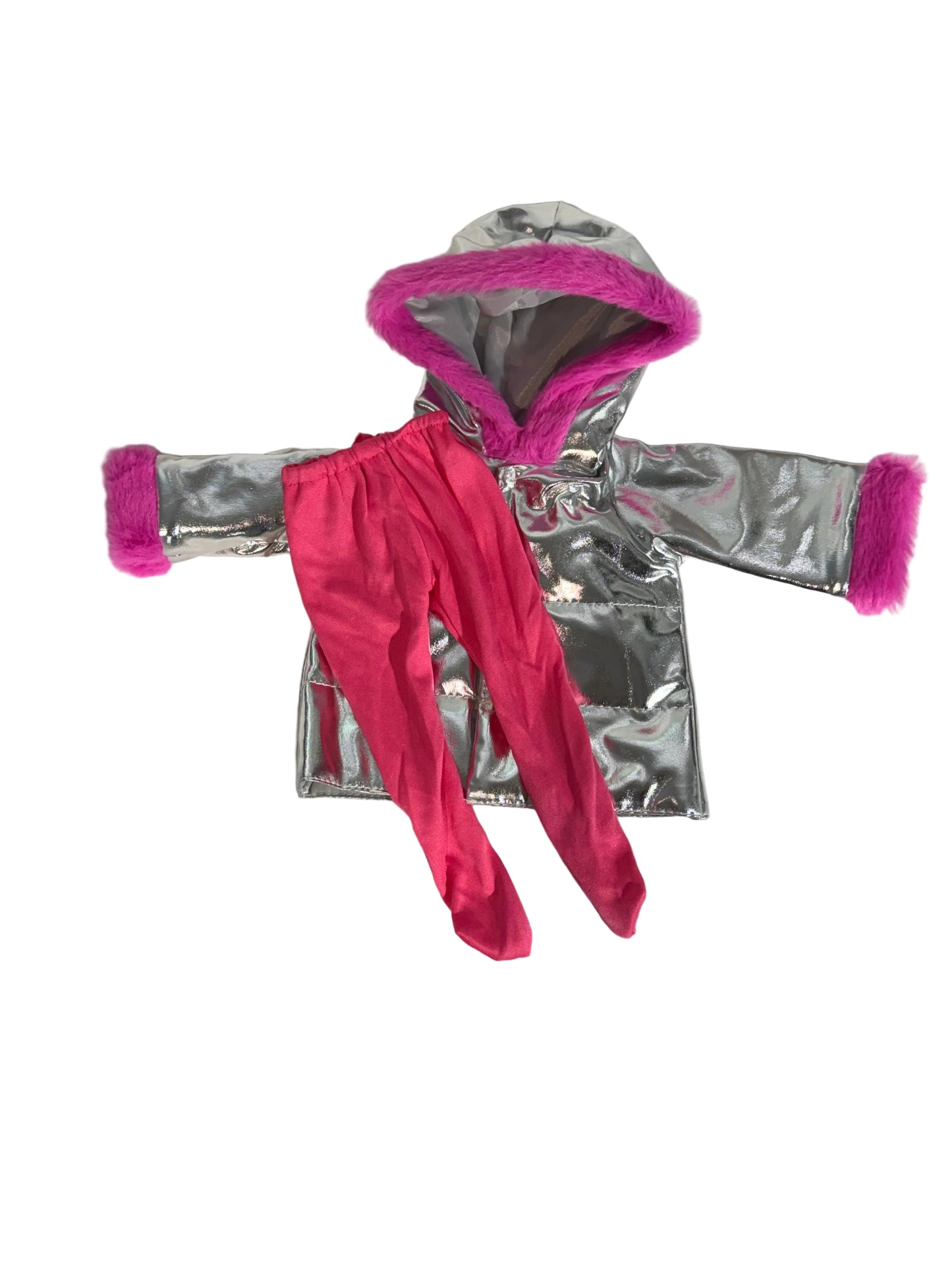 Shimmer Luxe Hooded Jacket & Stockings Set - 2 Piece Set