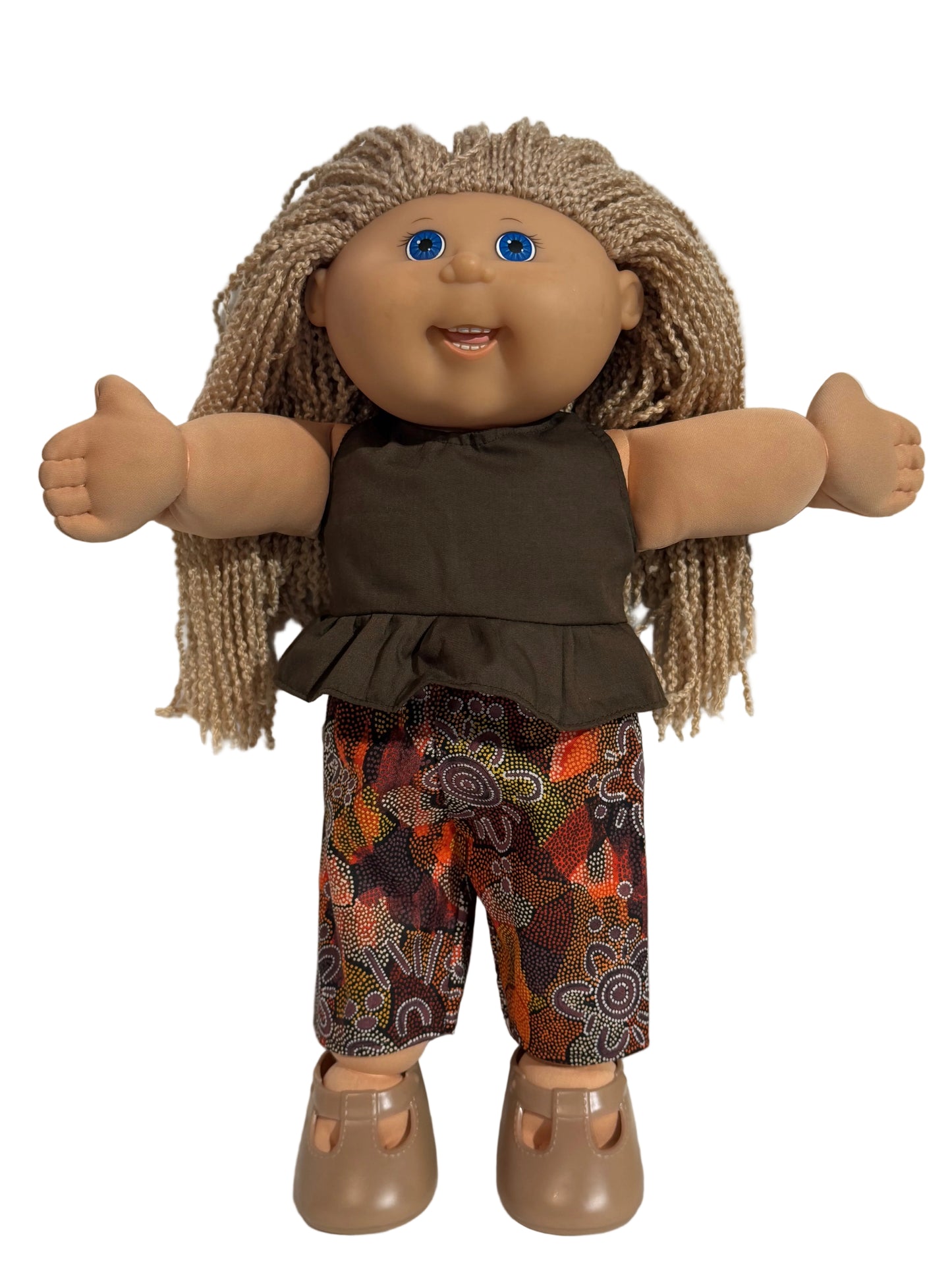 Indigenous Pattern Ruffled Singlet & Pant Set - 2 Piece
