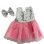 Sequin Tulle Pink Party Dress & Bow