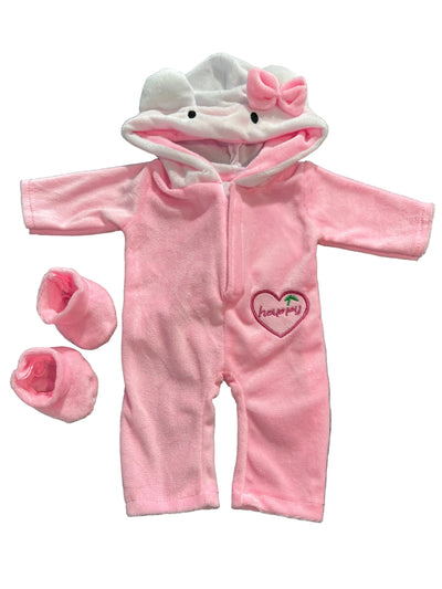 Plush Onesie with Hood & Booties - 2 Piece Set