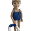 Blue Polka Dot Bathing Swimsuit with Float - 3 Piece Set