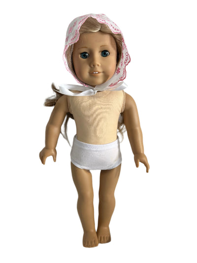 Pink & White Lace Bonnet