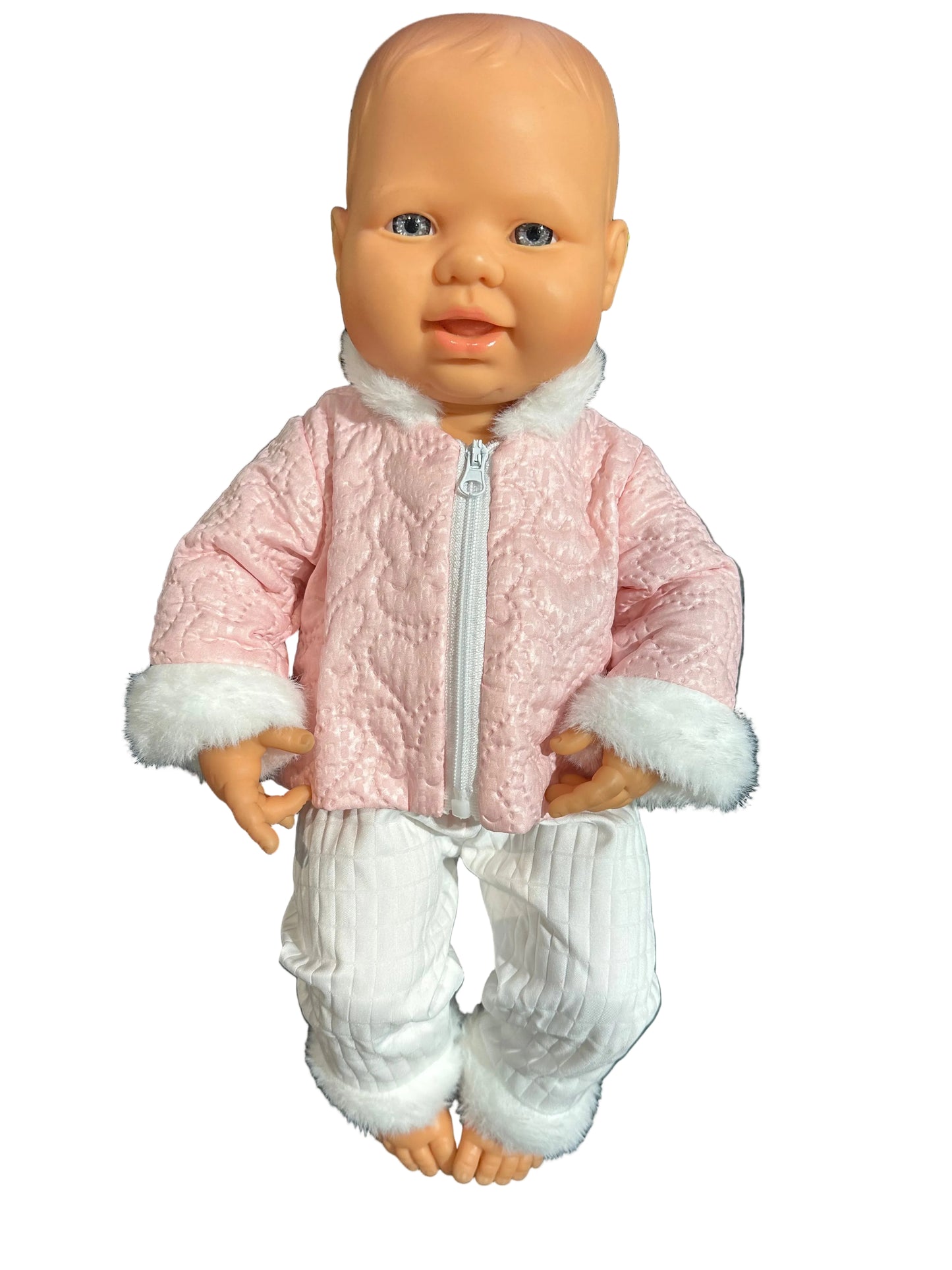 Pink Bunny & Heart Winter Jacket & Pants - 2 Piece Set