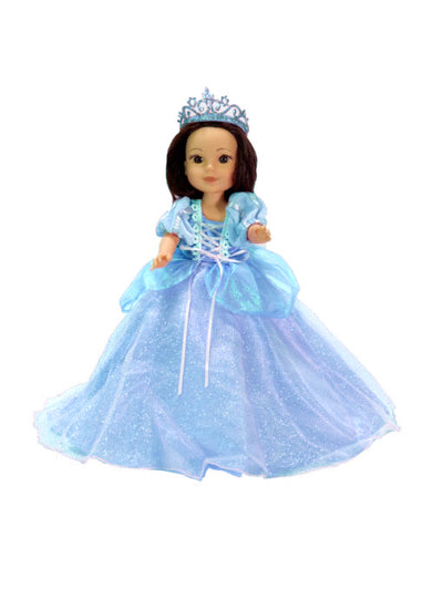 Blue Princess Dress with Tiara (s) - 2 Piece Set
