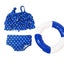 Blue Polka Dot Bathing Swimsuit with Float - 3 Piece Set