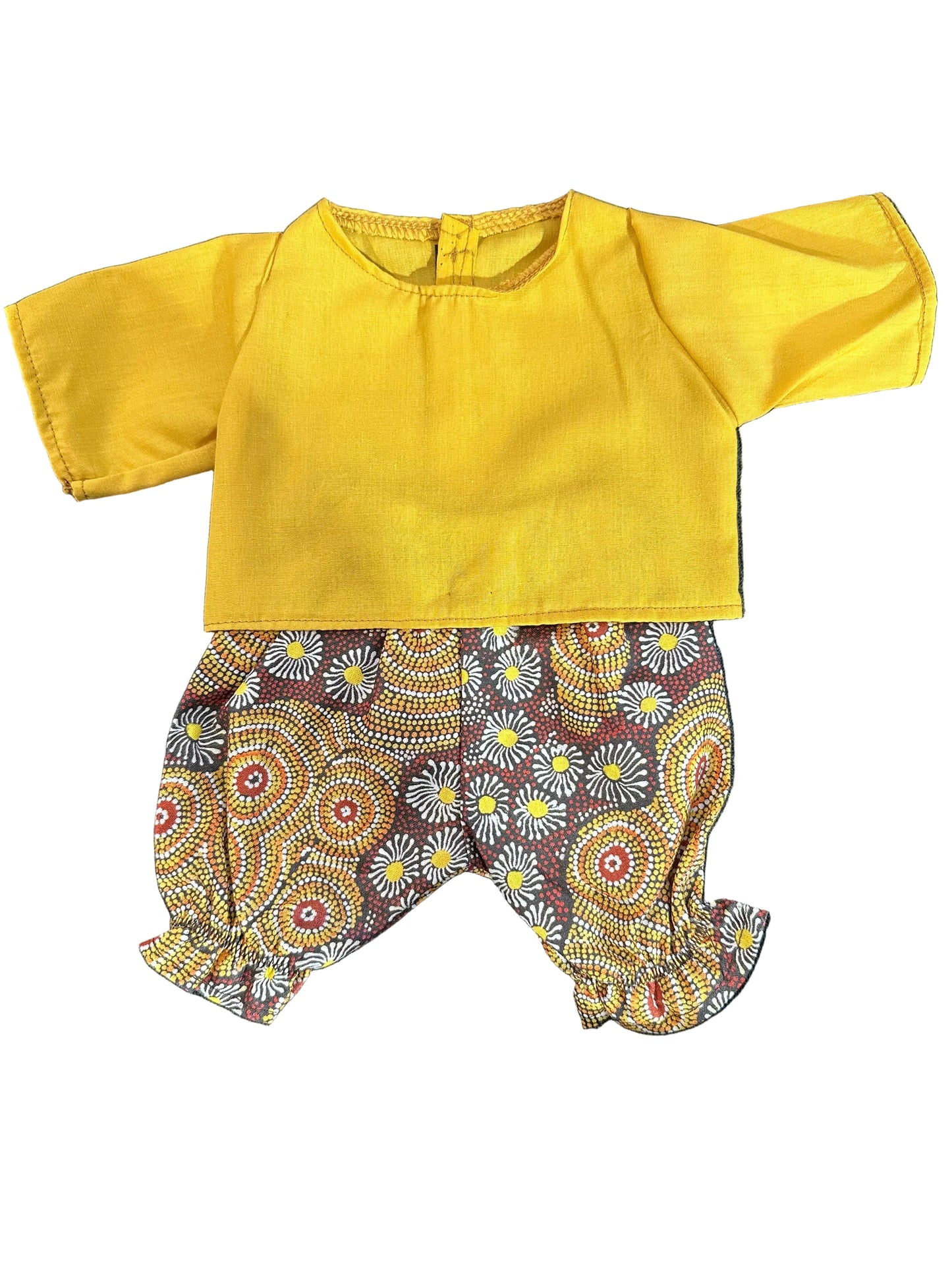 Indigenous Pattern Shirt & Ruffled Pant Set - 2 Piece
