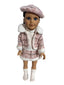 Chic Tweed Skirt, Jacket & Sock Set with Beret - 4 Piece Set