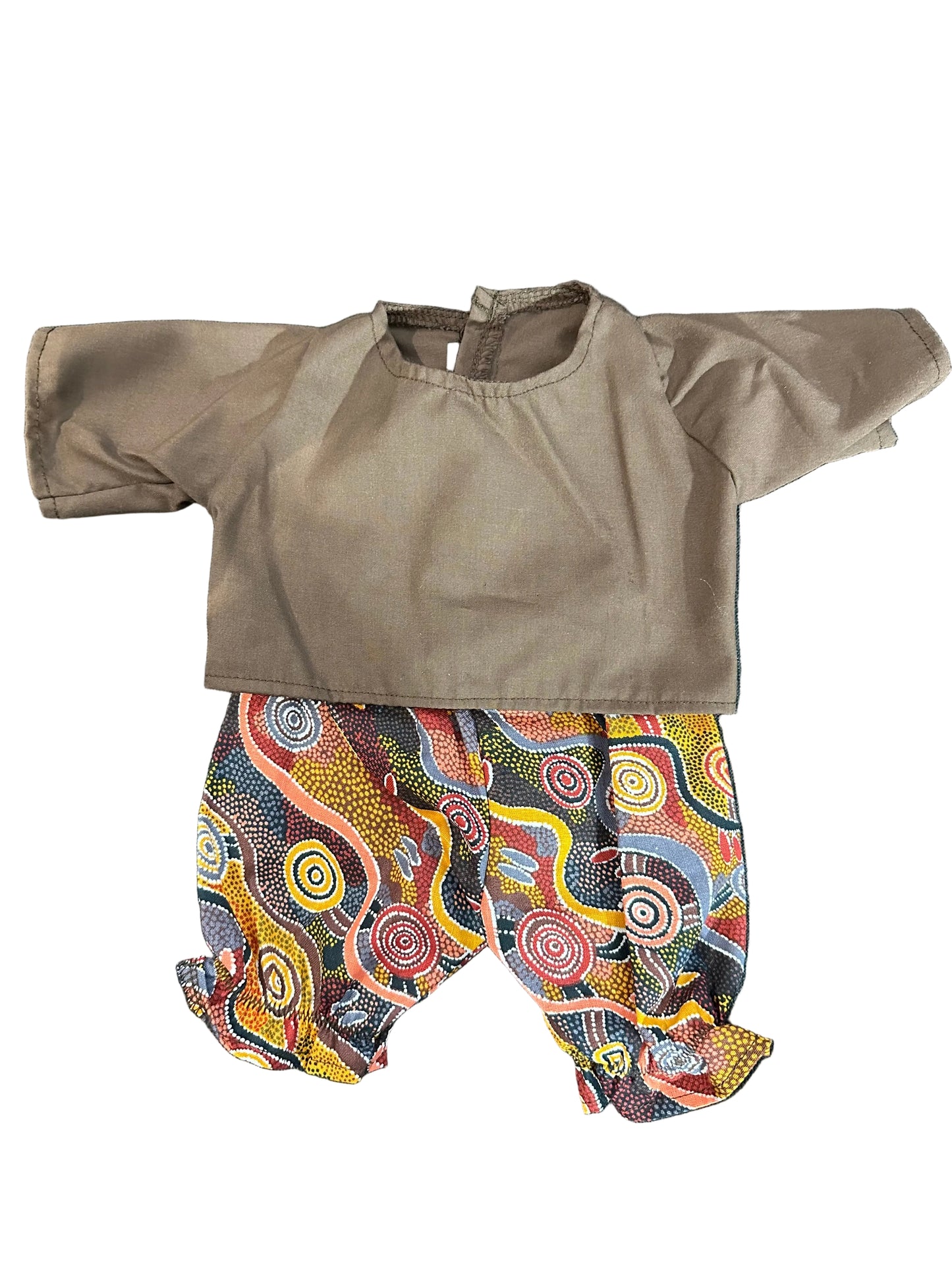 Indigenous Pattern Shirt & Ruffled Pant Set - 2 Piece