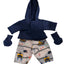 Hoodie, Grey Tractor Pants & Mittens - 3 Piece