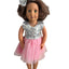 Sequin Tulle Pink Party Dress & Bow
