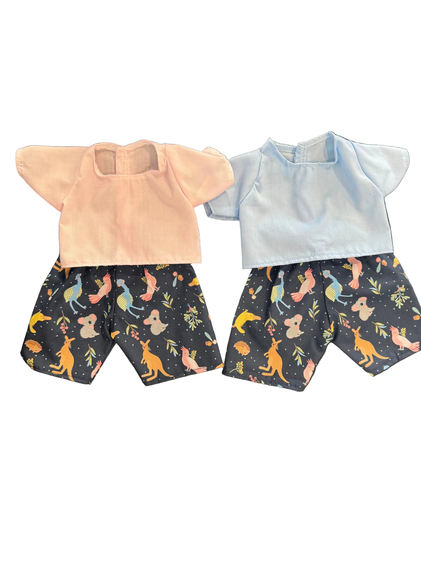 Pink or Blue Shirt & Australian Animal Blue Pant Set - 2 Piece