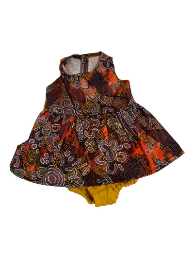 Indigenous Pattern Dress & Bloomers Set (Yellow) - 2 Piece