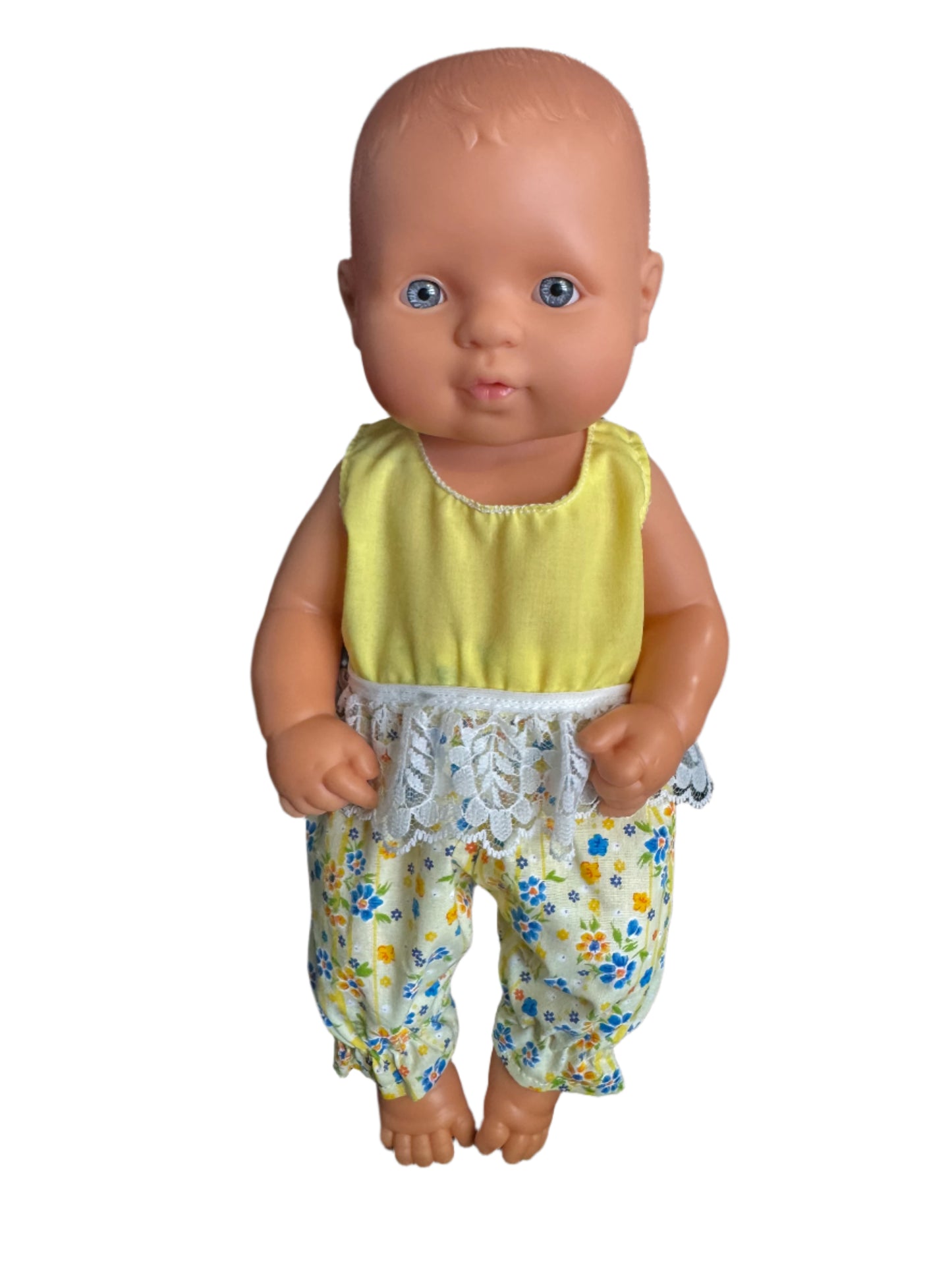 Yellow Top & Pants Set with Flowers - 2 Piece