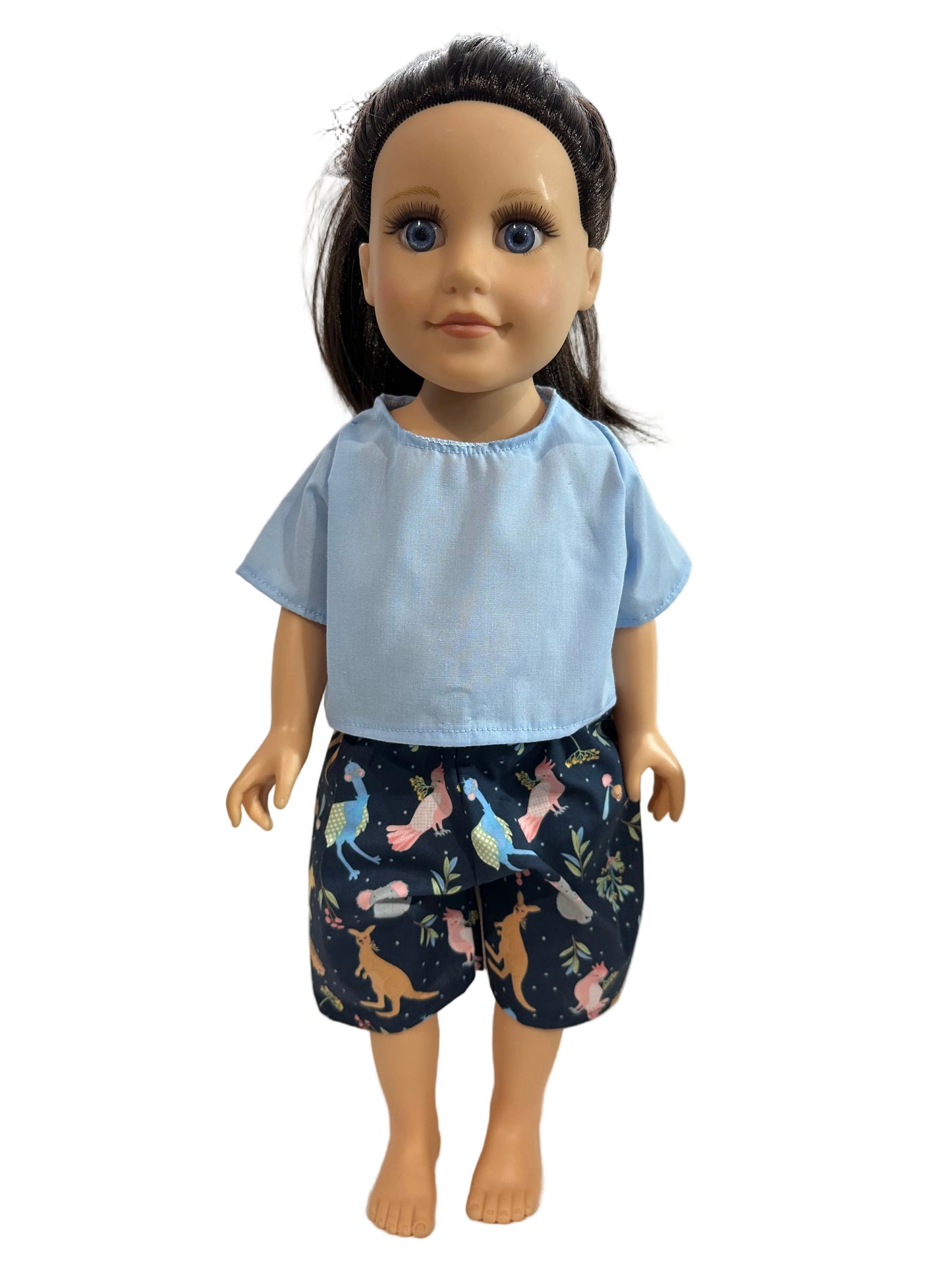 Pink or Blue Shirt & Australian Animal Blue Pant Set - 2 Piece