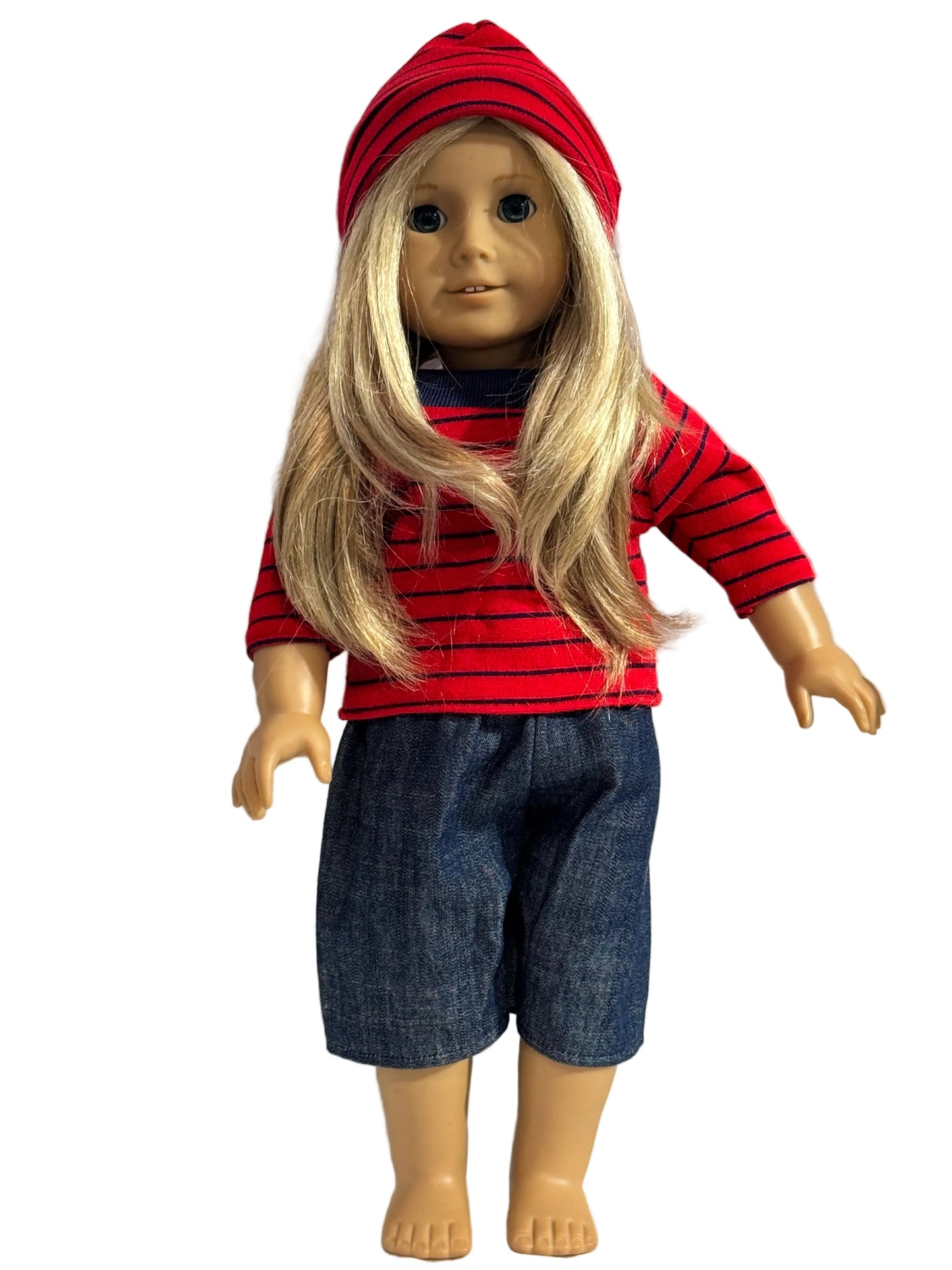 Striped Shirt, Jeans & Beanie - 3 Piece