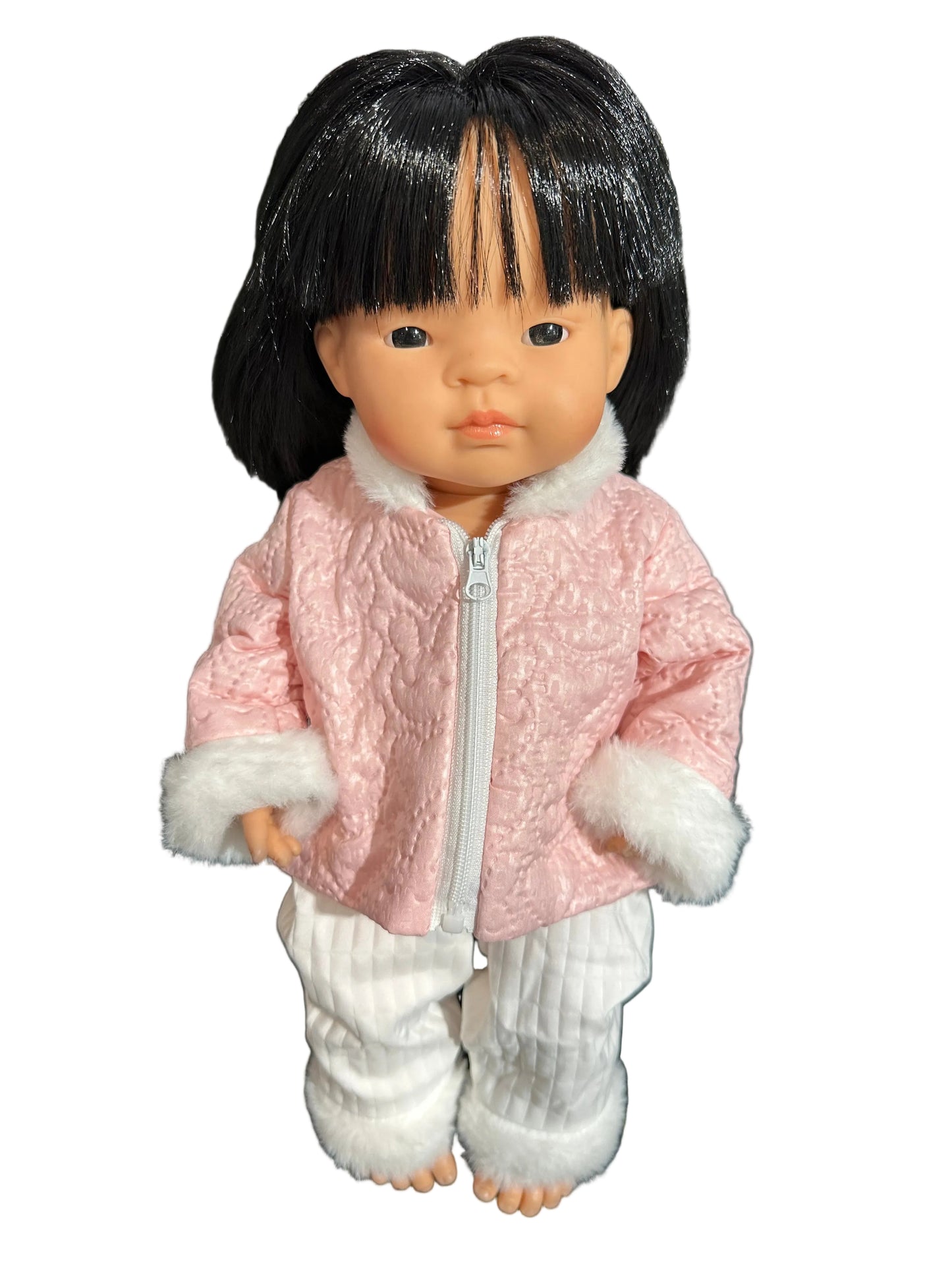Pink Bunny & Heart Winter Jacket & Pants - 2 Piece Set