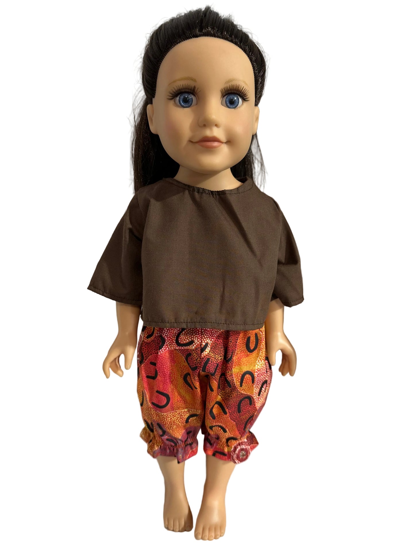 Indigenous Pattern Shirt & Ruffled Pant Set - 2 Piece