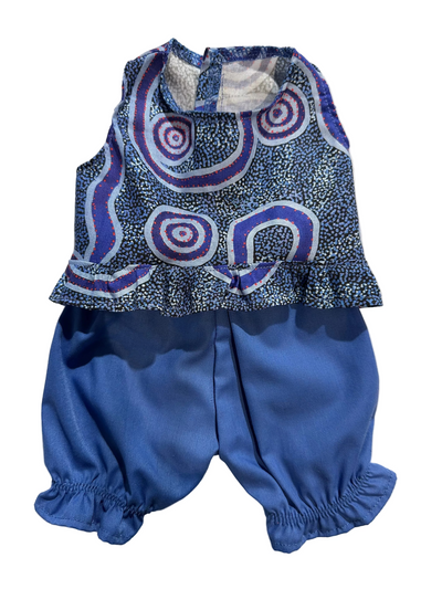 Frilled Indigenous Top & Shorts Set - 2 Piece