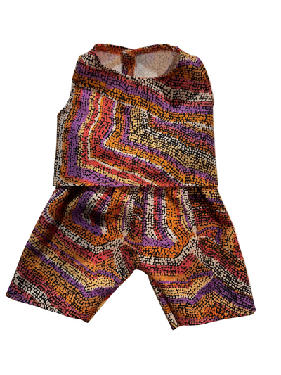 Multicolour Indigenous Pattern Top & Shorts Set – 2 Piece