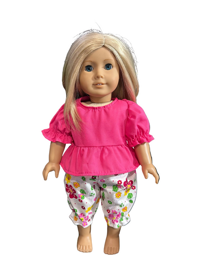 Pink & Flower Shorts Set - 2 Piece