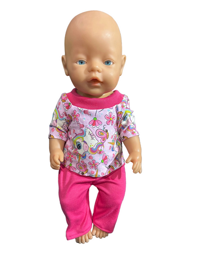 Pink Unicorn & Flower Pants Set - 2 Piece