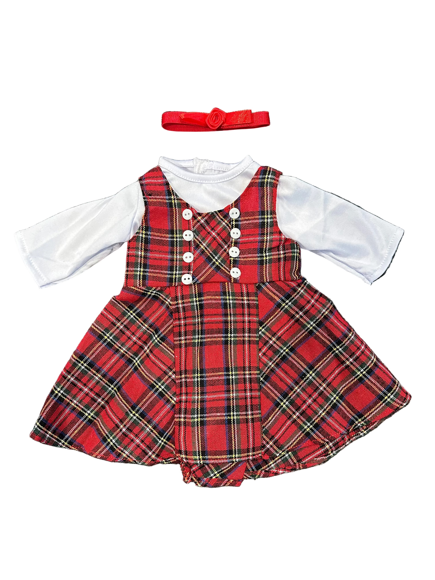 Little Red Tartan Dress Outfit - 3 Piece Set