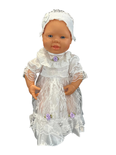 Classic Lace Bonnet Dress - 2 Piece Set