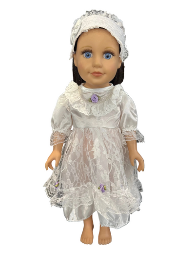 Classic Lace Bonnet Dress - 2 Piece Set