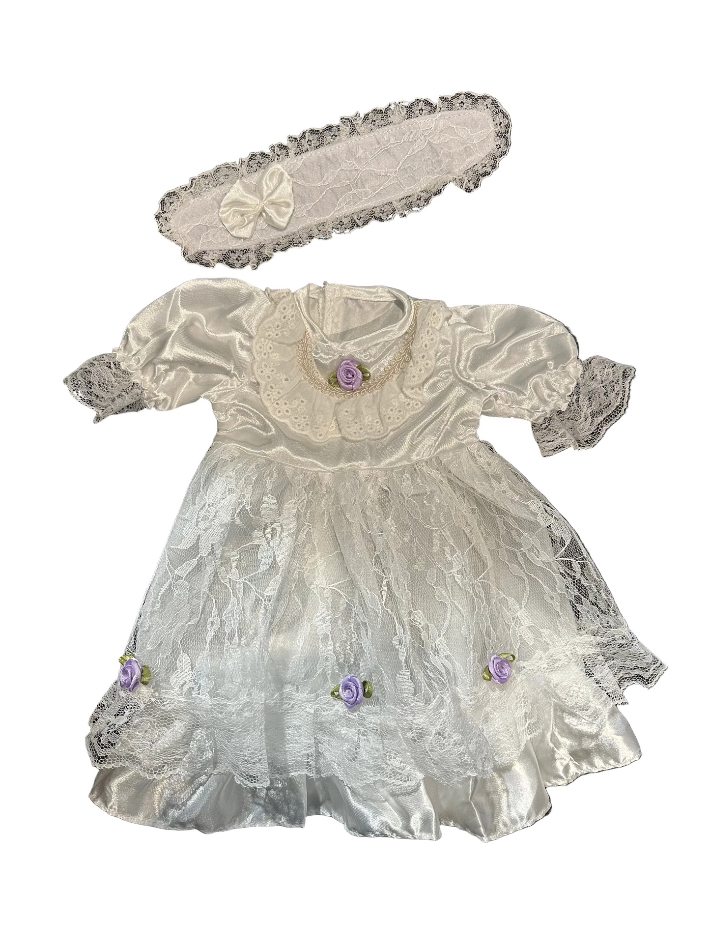 Classic Lace Bonnet Dress - 2 Piece Set