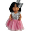 Sequin Tulle Pink Party Dress & Bow