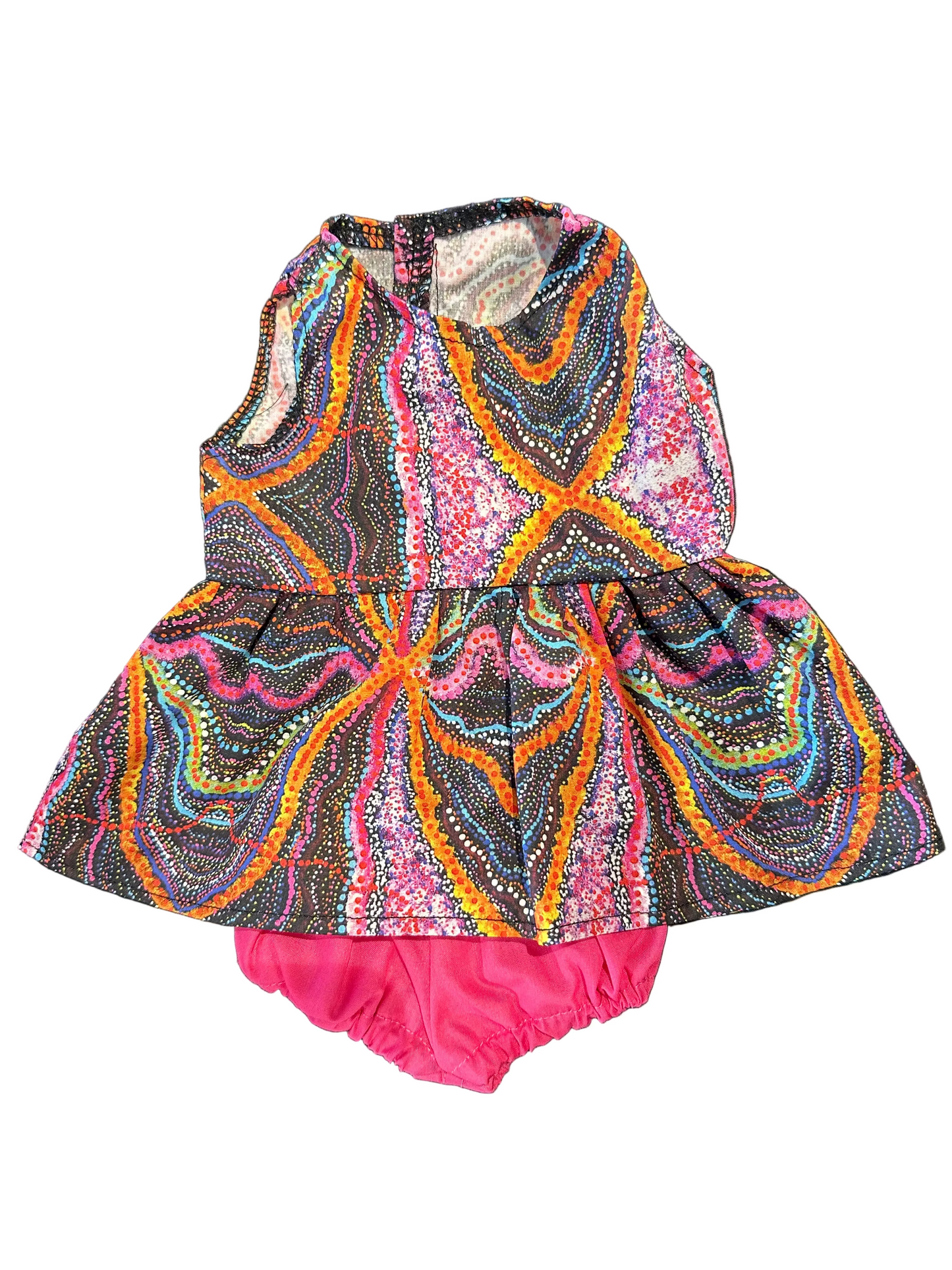 Indigenous Pattern Dress & Bloomers Set (Pink) - 2 Piece