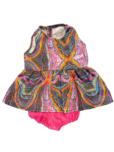 Indigenous Pattern Dress & Bloomers Set (Pink) - 2 Piece