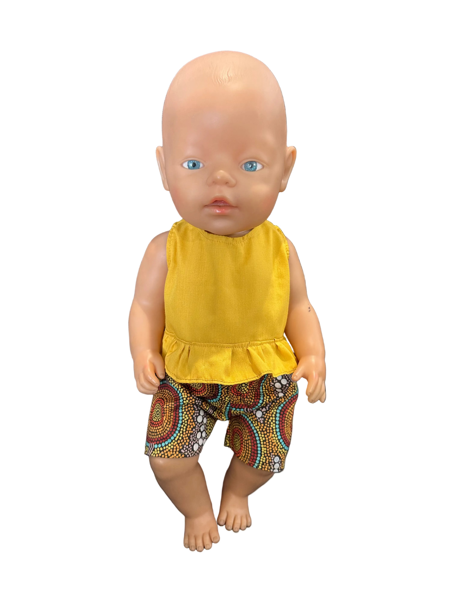 Indigenous Pattern Shorts & Frill Top Set - 2 Piece