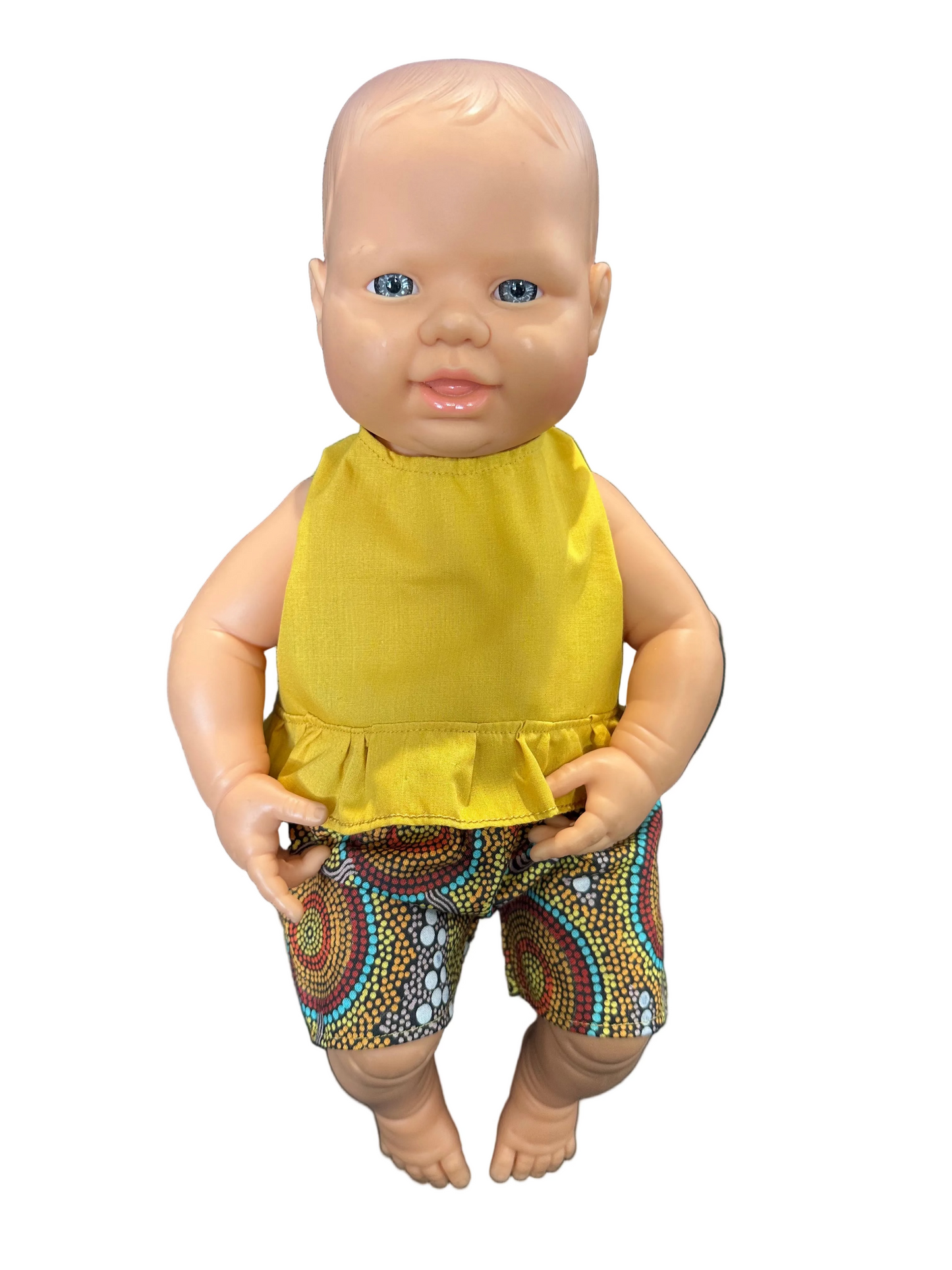 Indigenous Pattern Shorts & Frill Top Set - 2 Piece
