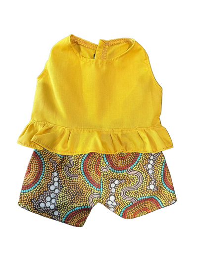 Indigenous Pattern Shorts & Frill Top Set - 2 Piece