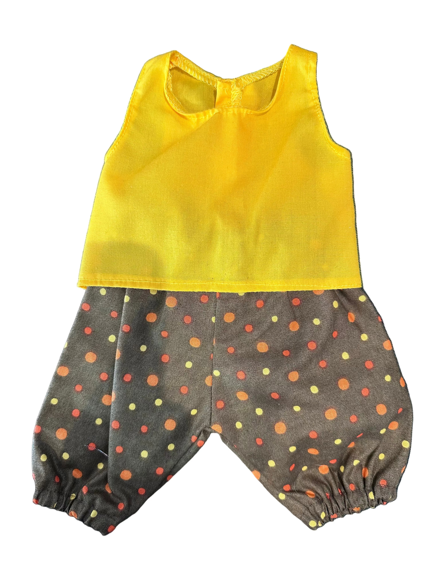 Gold & Patterned Harem Pants Set - 2 Piece