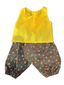 Gold & Patterned Harem Pants Set - 2 Piece