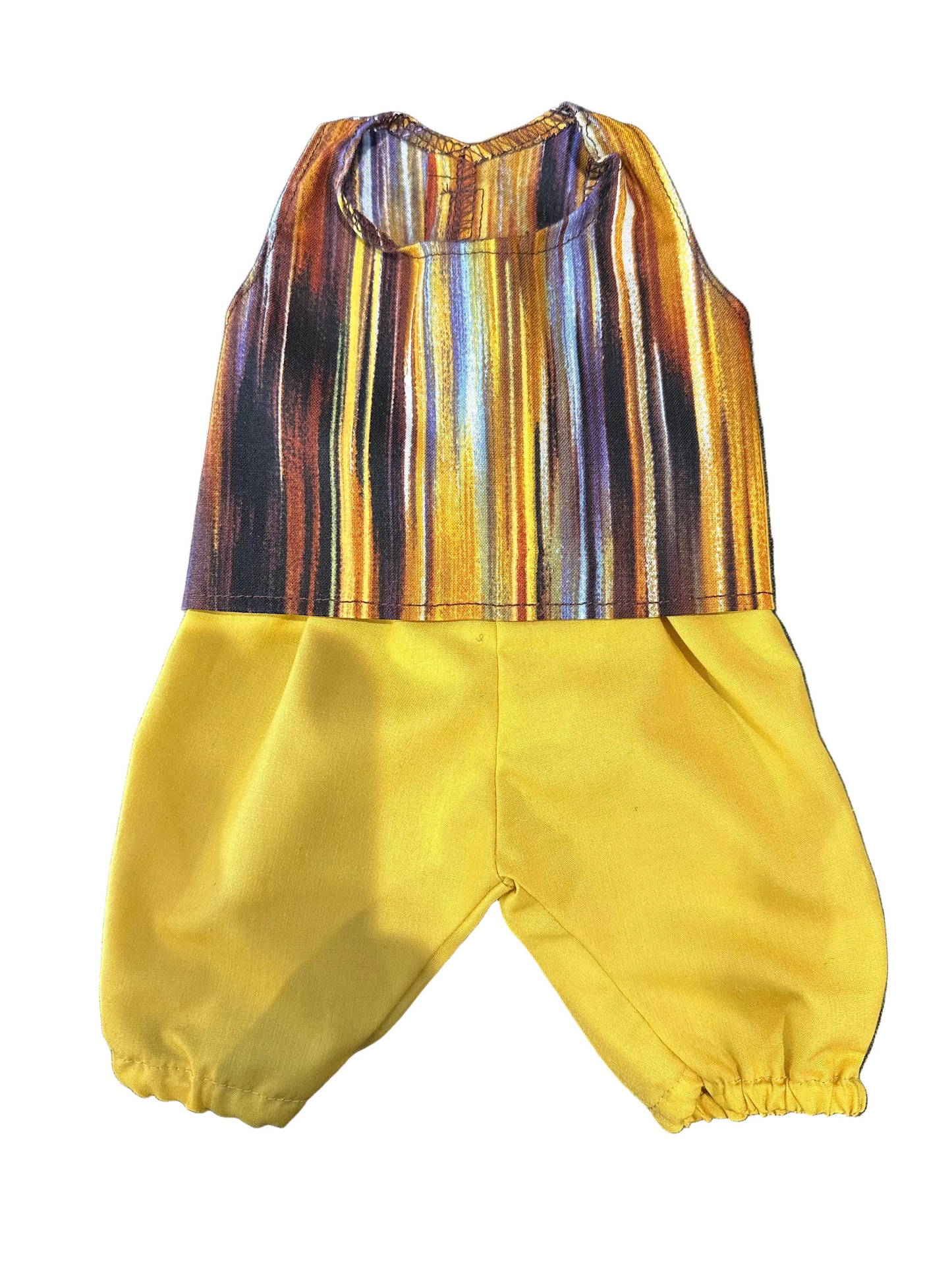 Gold & Patterned Harem Pants Set - 2 Piece
