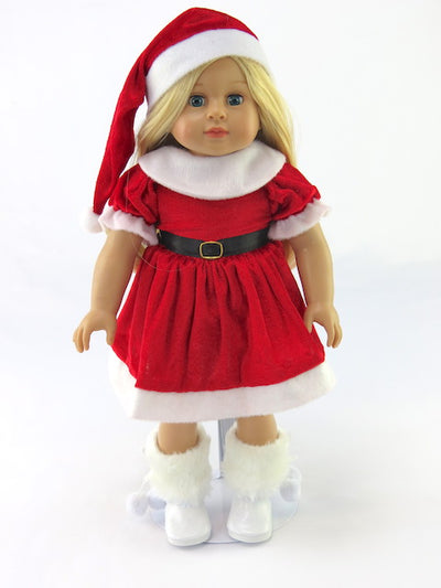 Red and White Santa Dress with Hat - 2 Piece Set